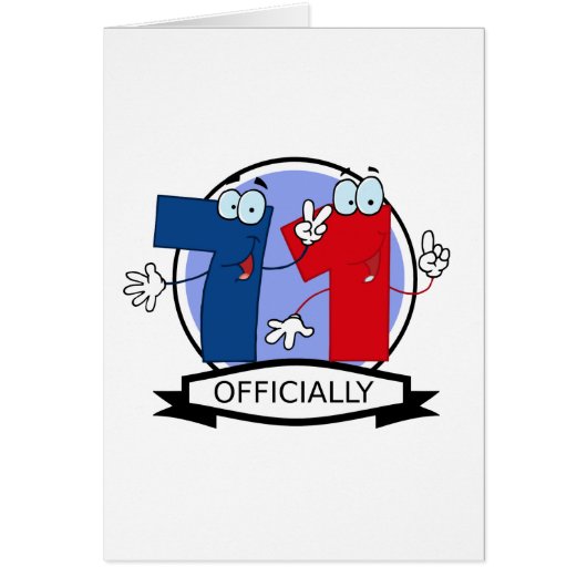 Officially 71 Birthday Banner Cards (Front)