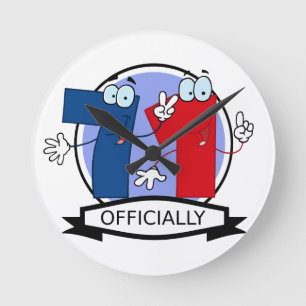 Officially 71 Birthday Logo Round Clock
