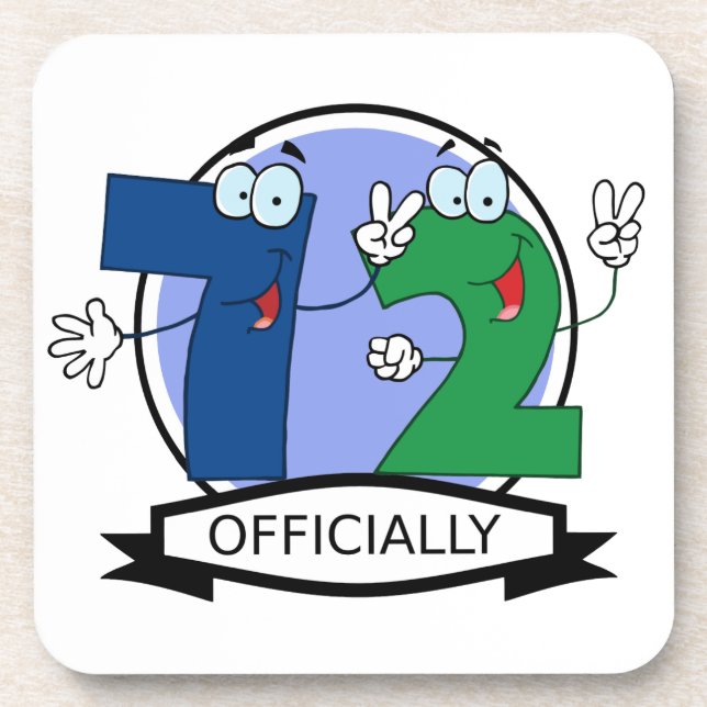 Officially 72 Birthday Banner Beverage Coaster (Front)