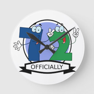 Officially 72 Birthday Logo Round Clock
