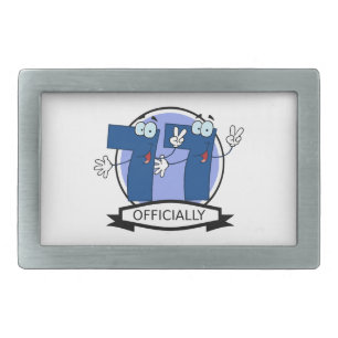 Officially 77 Birthday Banner Rectangular Belt Buckle