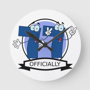 Officially 77 Birthday Logo Round Clock