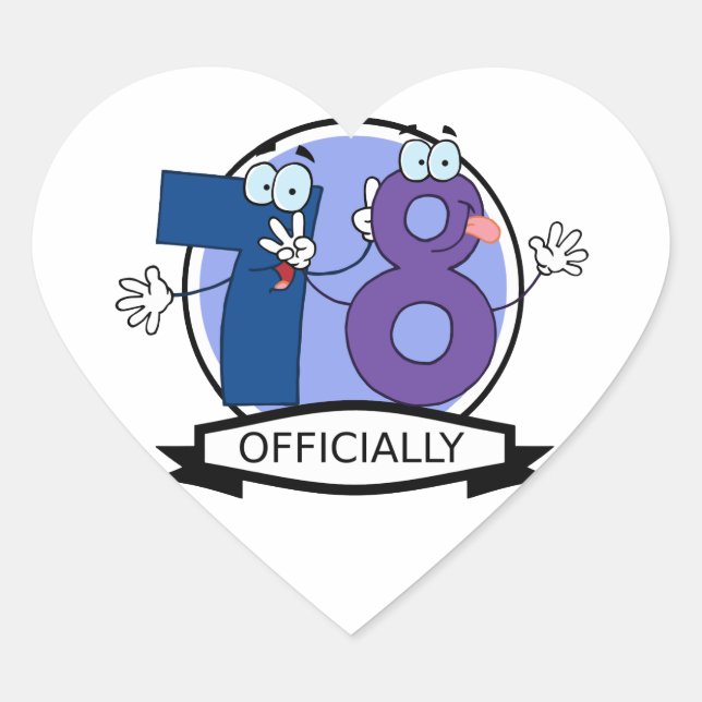 Officially 78 Birthday Banner Heart Sticker (Front)
