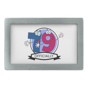 Officially 79 Birthday Banner Belt Buckle