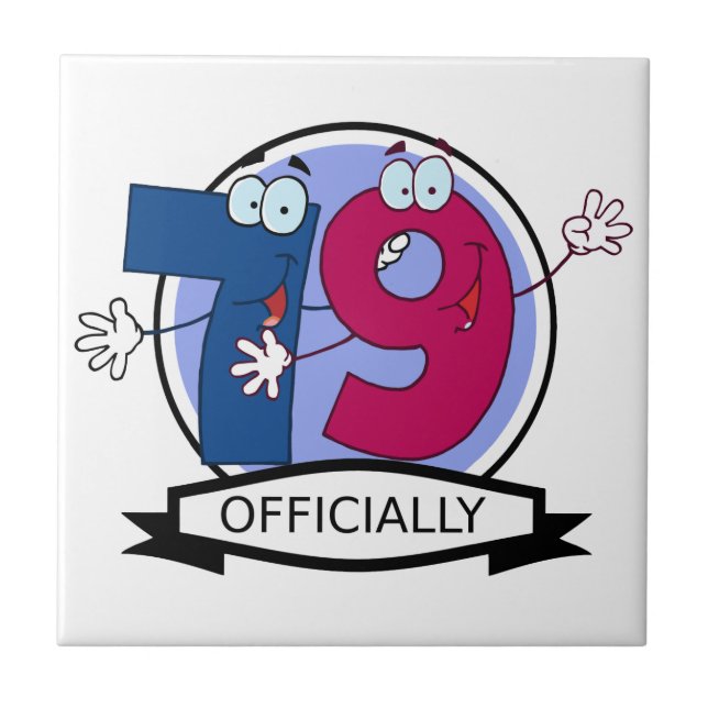 Officially 79 Birthday Banner Ceramic Tile (Front)