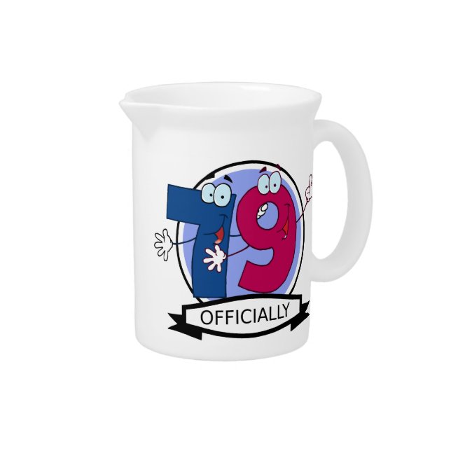 Officially 79 Birthday Banner Drink Pitcher (Right)