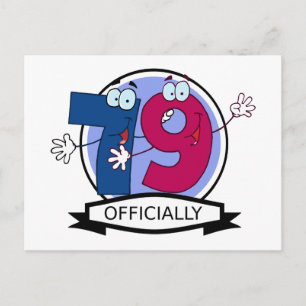 Officially 79 Birthday Banner Postcard