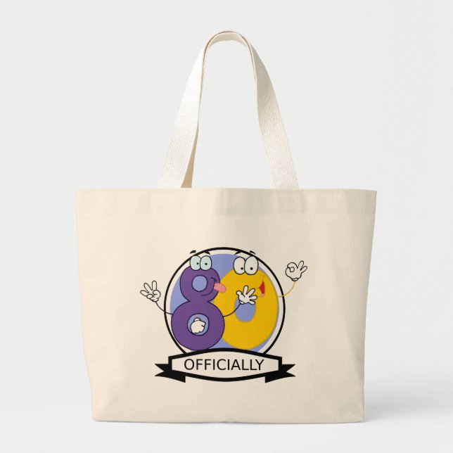 Officially 80 Birthday Banner Large Tote Bag (Front)
