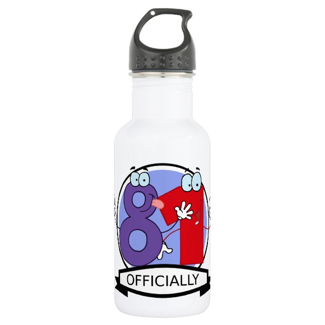 Officially 81 Birthday Banner Water Bottle (Front)