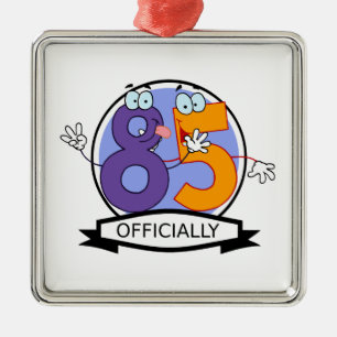 Officially 85 Birthday Banner Metal Ornament