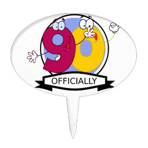 Officially 90 Birthday Banner Cake Topper
