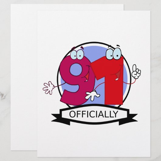 Officially 91 Birthday Banner (Front/Back)