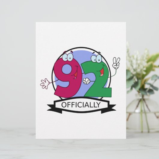 Officially 92 Birthday Banner (Standing Front)