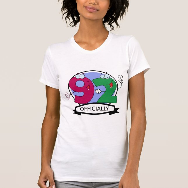 Officially 92 Birthday Banner T-Shirt (Front)