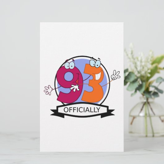 Officially 93 Birthday Banner (Standing Front)