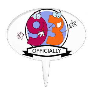 Officially 93 Birthday Banner Cake Topper