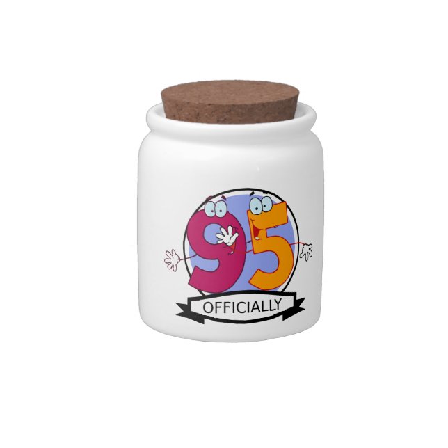 Officially 95 Birthday Banner Candy Jar (Right)