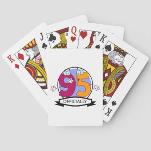 Officially 95 Birthday Banner Poker Cards