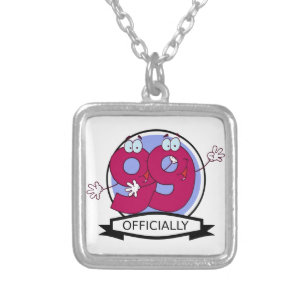 Officially 99 Birthday Banner Silver Plated Necklace