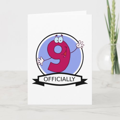 Officially 9 Birthday Banner Card