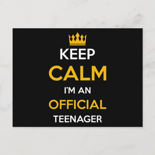 Officially A Teenager Gift Postcard (Front)