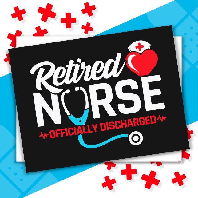 Officially Discharged Retired Nurse Retirement Postcard (Creator Uploaded)