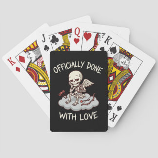 Officially Done With Love Skeleton Cupid Design Poker Cards