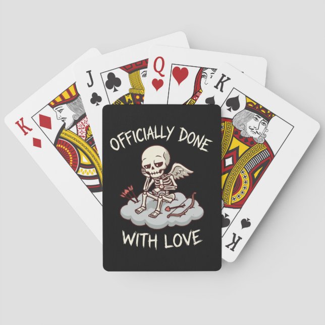 Officially Done With Love Skeleton Cupid Design Poker Cards (Back)