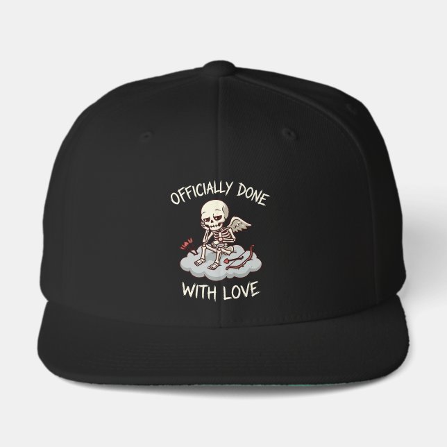 Officially Done With Love Skeleton Cupid Design Visor (Front)