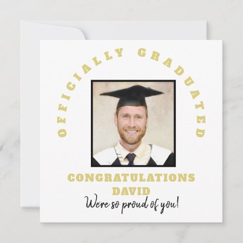 Officially Graduated Congrats Name Photo card