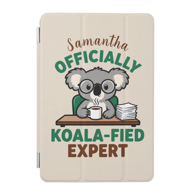Officially Koala-fied Expert Funny Coffee Pun iPad Mini Cover (Front)
