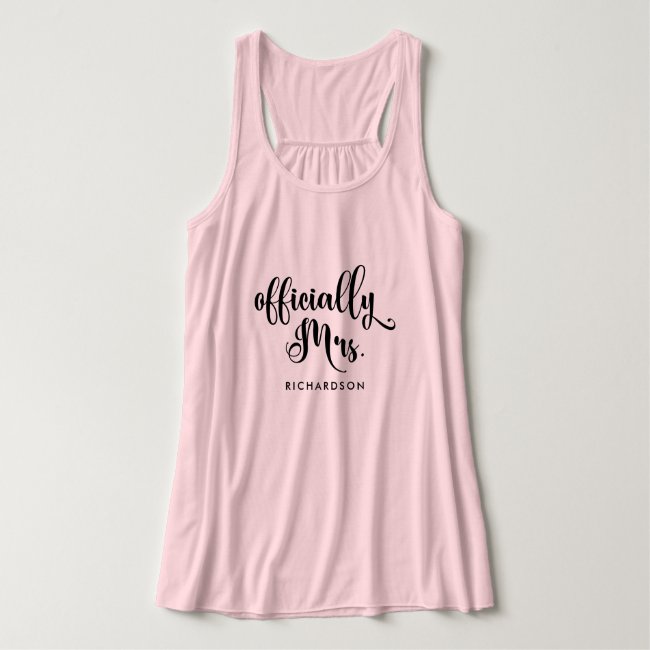 Officially Mrs | New Bride Personalized Tank Top