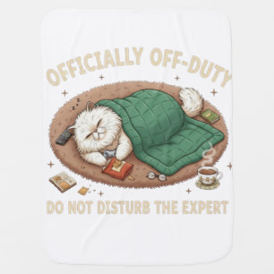 "Officially Off-Duty Cat Gamer Cozy Blanket" Baby Blanket