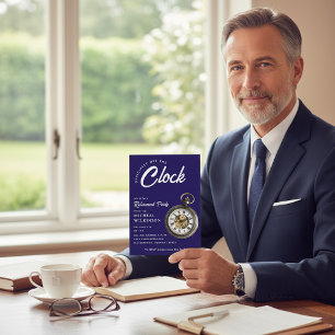 Officially Off The Clock Pocket Watch Retirement  Invitation