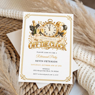 Officially Off the Clock Retirement Party Invitation