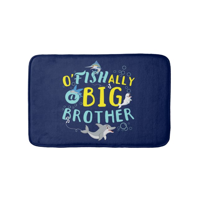 Officially - O'Fishally a Big Brother Pun Bath Mat (Front)