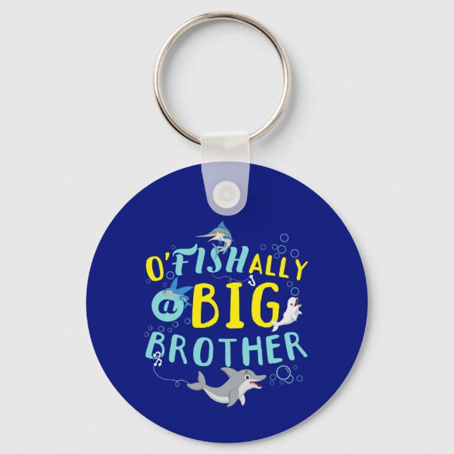 Officially - O'Fishally a Big Brother Pun Keychain (Front)
