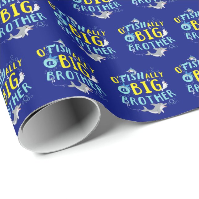 Officially - O'Fishally a Big Brother Pun Wrapping Paper (Roll Corner)