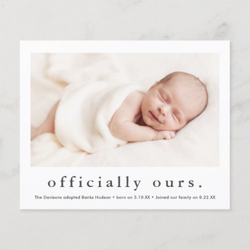Officially Ours Photo Adoption Announcement