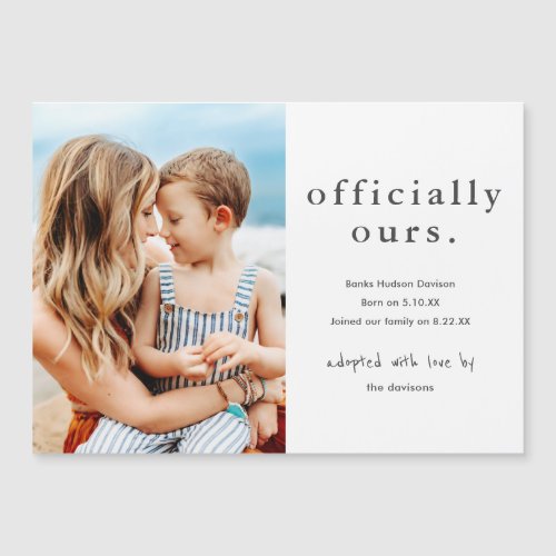 Officially Ours Photo Adoption Announcement