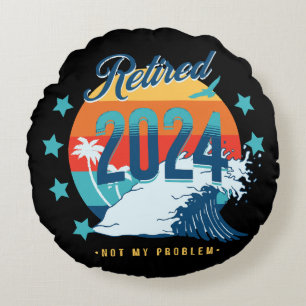 Officially Retired 2024 Round Pillow