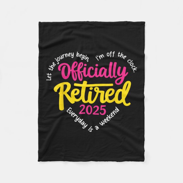 Officially Retired 2025 Heart Men Women Fleece Blanket (Front)