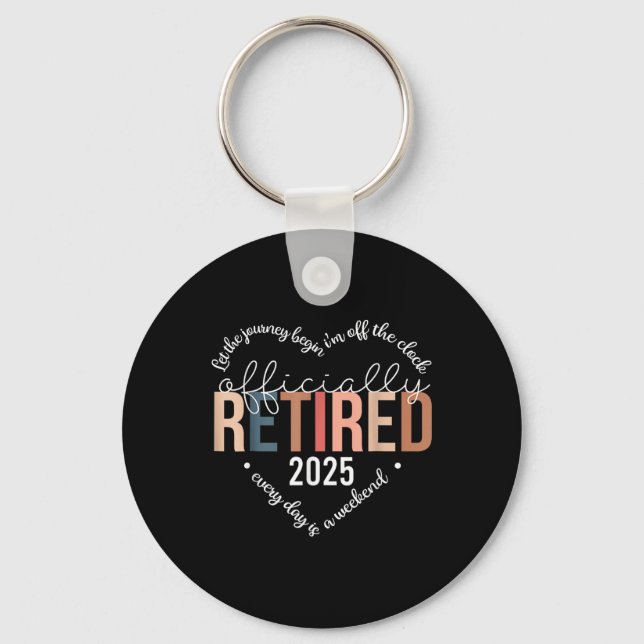 Officially Retired 2025 Heart Shirt For Women Keychain (Front)