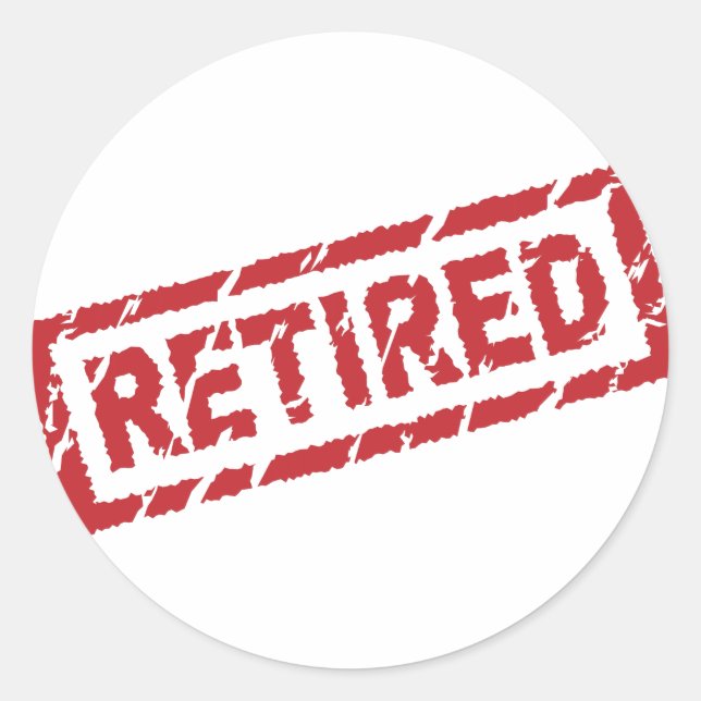 officially retired classic round sticker (Front)