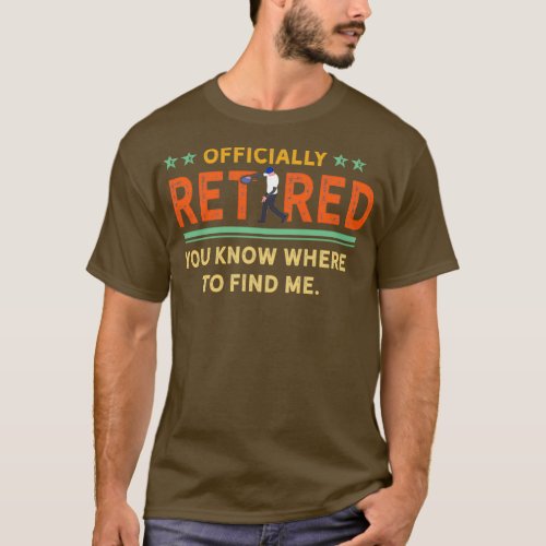 Officially Retired Disc Golf Shirt Funny Retiremen