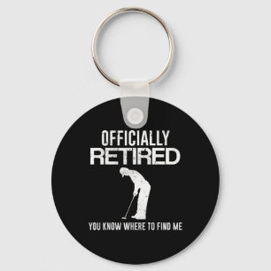 Officially Retired Gift Golf Dad Golfing Retiremen Keychain