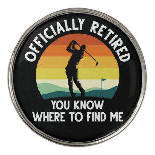 Officially Retired Golf Golf Ball Marker
