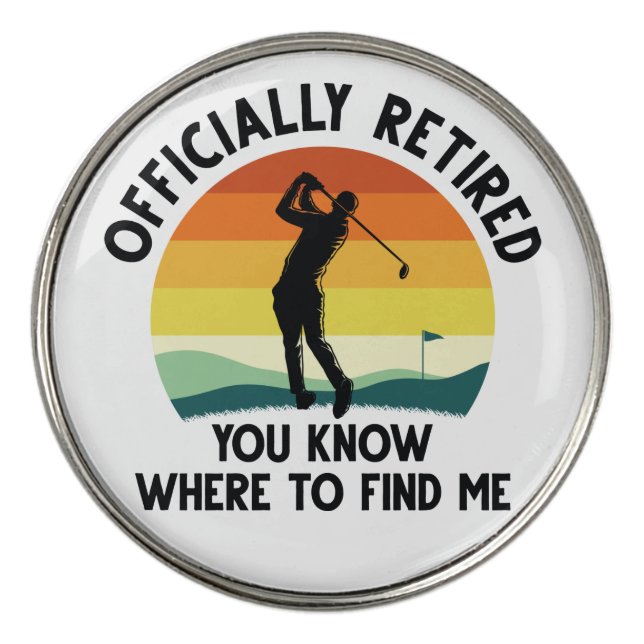 Officially Retired Golf Golf Ball Marker (Front)