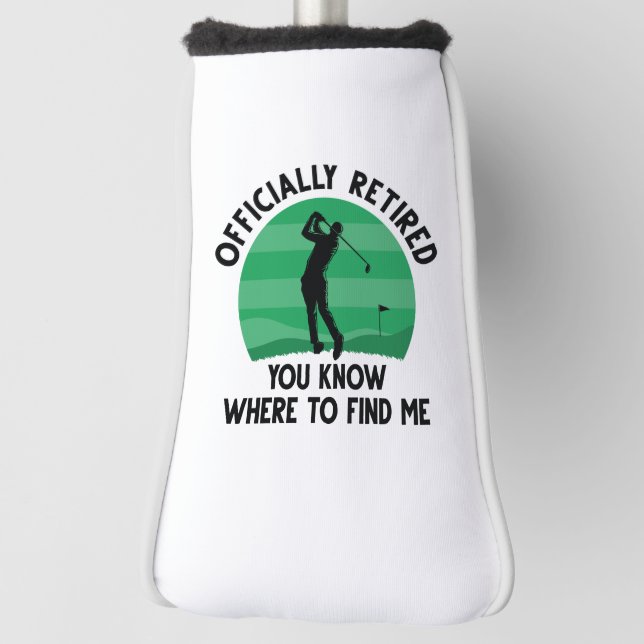 Officially Retired Golf Golf Head Cover (Rotate 90)