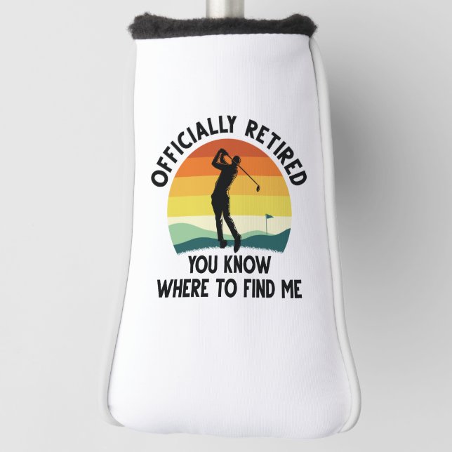 Officially Retired Golf Golf Head Cover (Rotate 90)